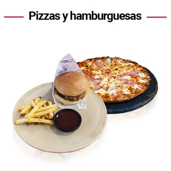 Pizzas y hamburguesas